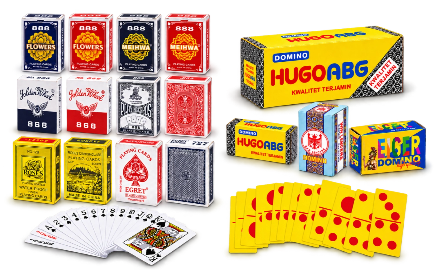Custom playing cards and paper domino cards for the Indonesia market